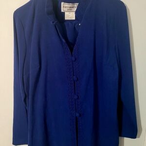 Karin Stevens Royal Blue Button-Up Top